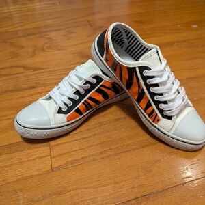 Tiger Stripe Sneakers with White Laces